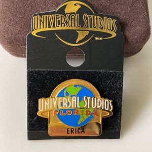 Universal Studios Florida World Globe Icon Logo Name ERICA PIN Collectible NWT